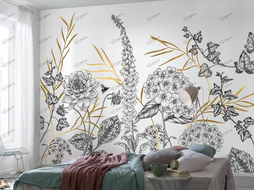 Komar Флизелиновые обои с цветочными мотивами Raw Rsx8-054