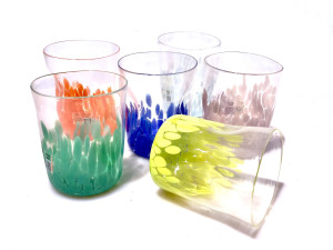 Набор из шести стаканов из муранского стекла ручной работы