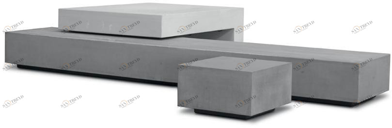 BAXTER Прямоугольный журнальный столик из бетона sun-id-1474539