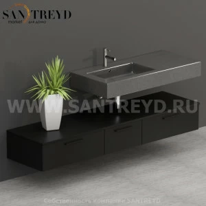 T18552AR2 Столешницы для использования в сочетании с тумбами и открытыми тумбами 185 см черная Globo ARREDO WOOD Италия