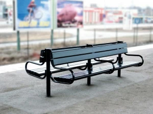 Nola Industrier Скамья из стали с подлокотниками