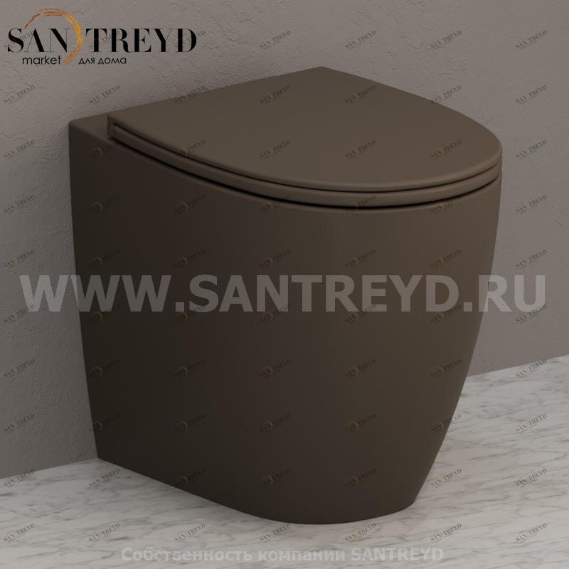 MD004CS Приставной унитаз напольный Коричневый Ceramica Globo 4ALL Италия