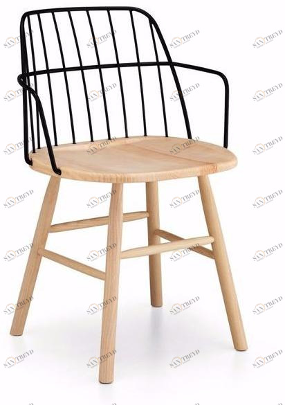 Midj Стул из стали и дерева с подлокотниками Strike sun-id-1377787