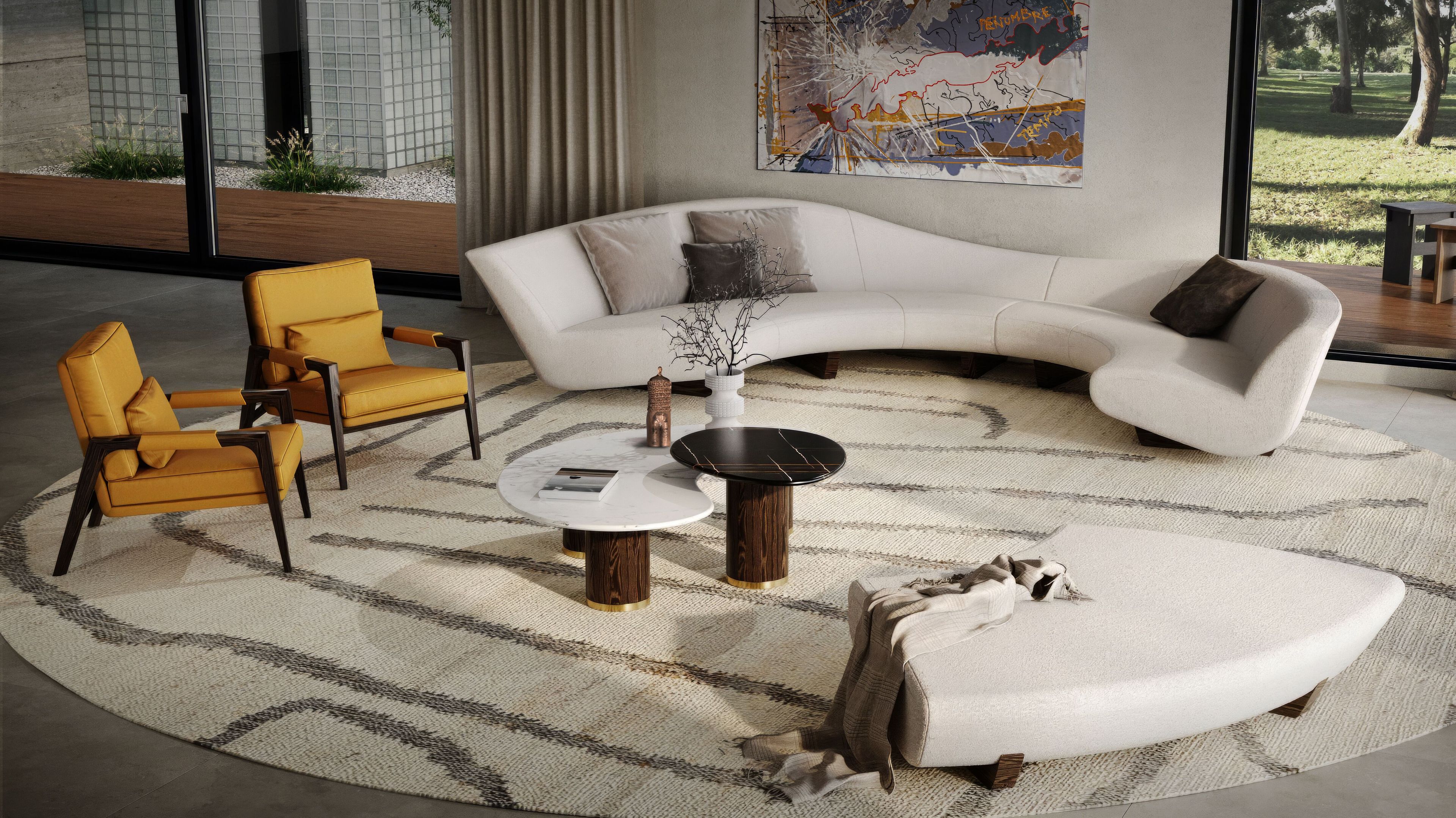 5-местный изогнутый тканевый диван Formitalia Венера ARCH-00036987 - Вид №2