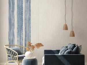 Tecnografica Полосатые тканевые обои в современном стиле Japandi