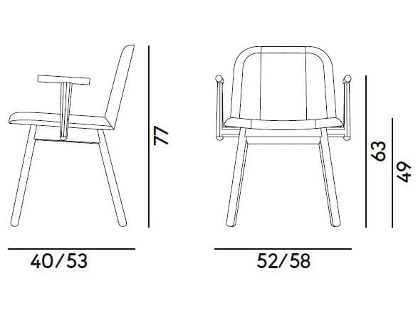 Мягкий стул из бука с подлокотниками Billiani хиппи ARCH-00121226 - Вид №3