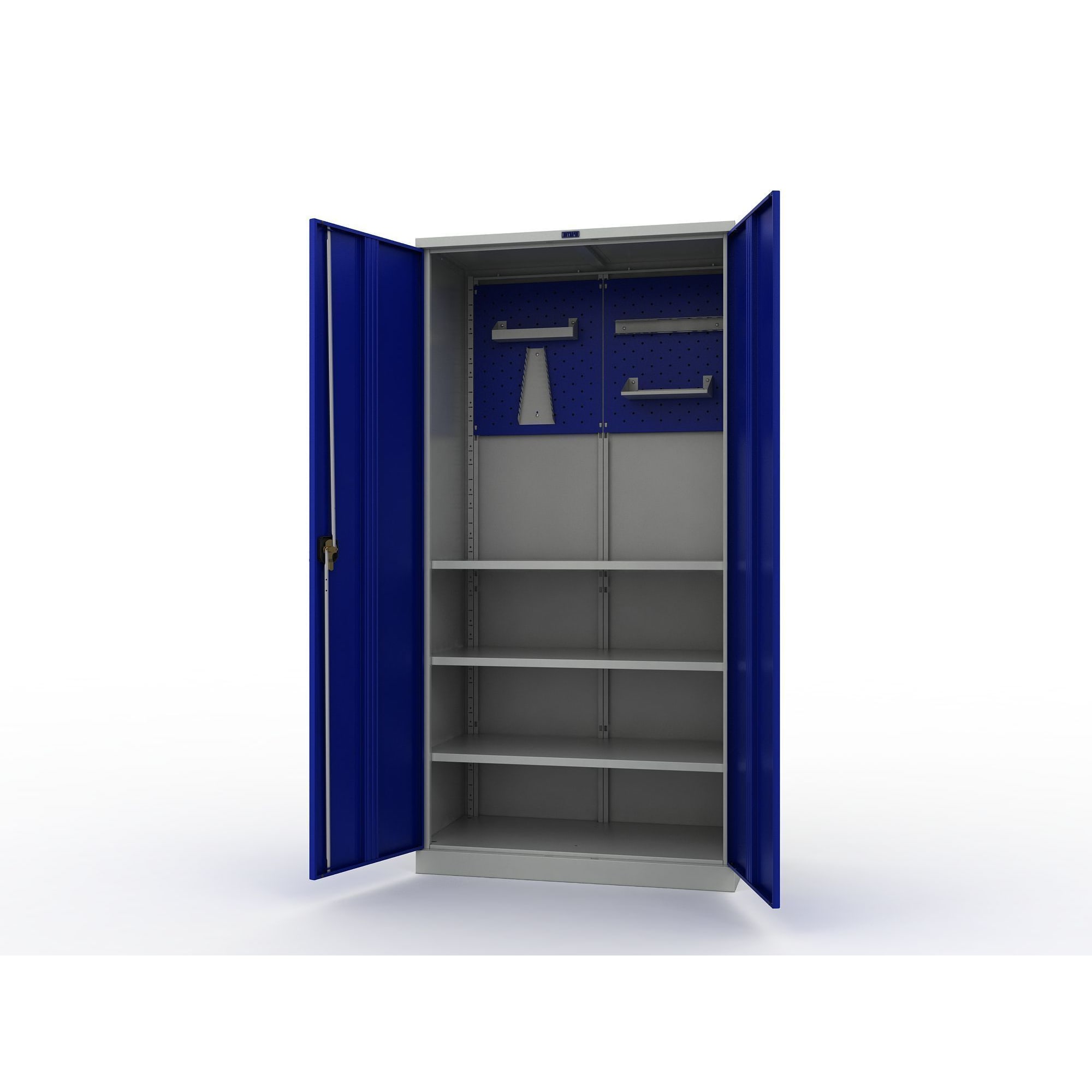 82859593 Шкаф для инструмента LТС 1995 с экраном и полкой 95x190x50 см, пластик, цвет синий Santreyd 