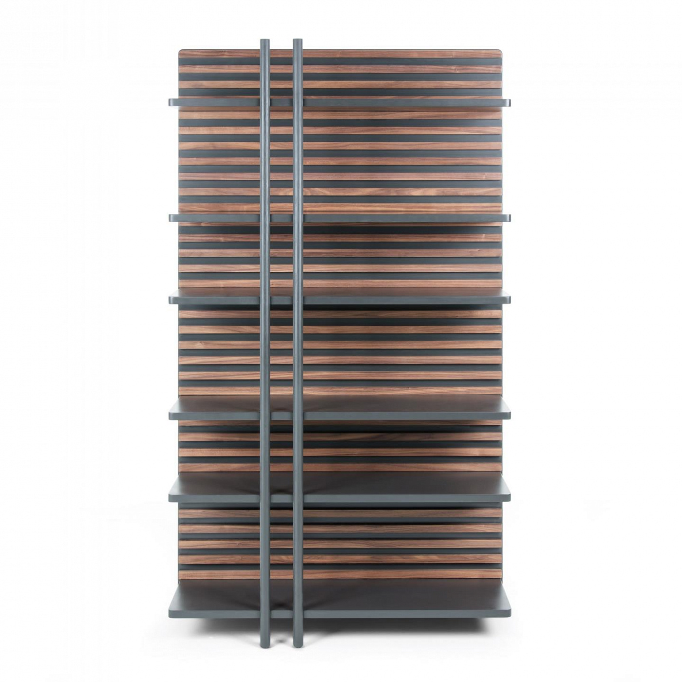 057685 Книжная полка Mahon 106x183 ореховый шпон La Forma Kesia  - Вид №2