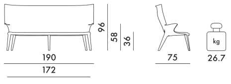 2-местный поликарбонатный диван Kartell UNCLE JACK ARCH-00080842 - Вид №12