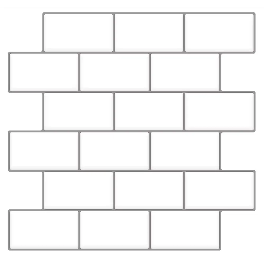 Наклейка декоративная 3D мозаика Белый кирпич 25x25 см FBRUSH STLM-2004746