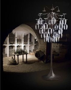 Стеклянный светодиодный торшер