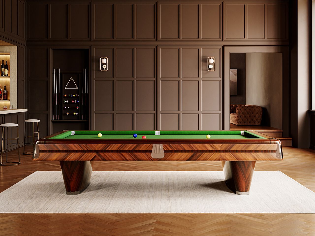 Прямоугольный бильярдный стол из розового дерева Hermelin biliardi классические игровые столы ARCH-00047254 - Вид №1