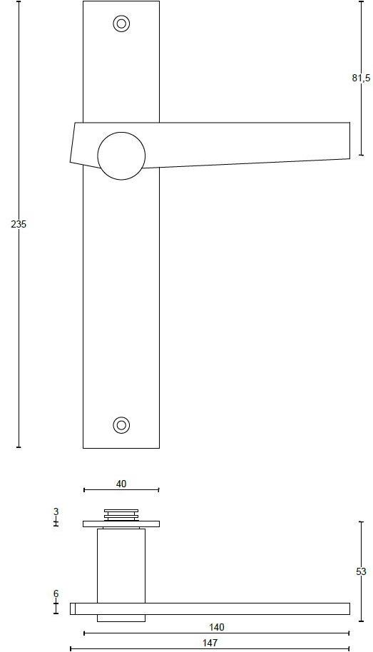 Formani Ручка из нержавеющей стали с матовым покрытием на пластине Tense Bb101p236 - Вид №2