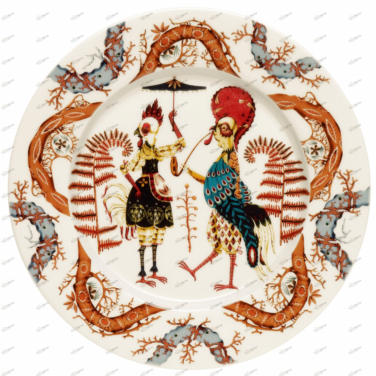 Тарелка "Tanssi" с птицами LE-VILLAGE СОВРЕМЕННЫЙ 081779 Разноцветный 