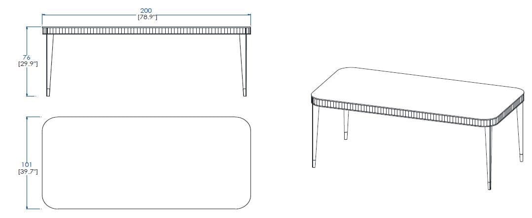 Прямоугольный вишневый стол и мраморная столешница ROCHE BOBOIS Eden-Rock ARCH-00078506 - Вид №2