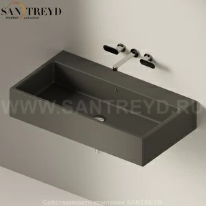 5051.7006 Подвесная раковина настенная прямоугольная Ceramica Flaminia Acquagrande черная