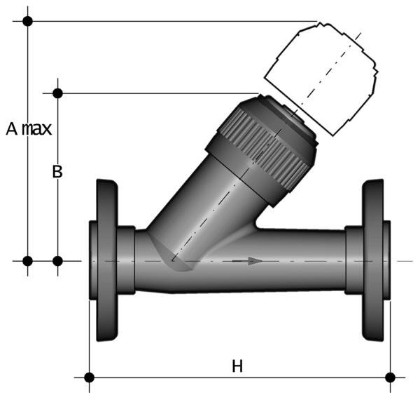 SANIT 293116210 Обратный клапан, PVC-U, свободный фланец  - Вид №1