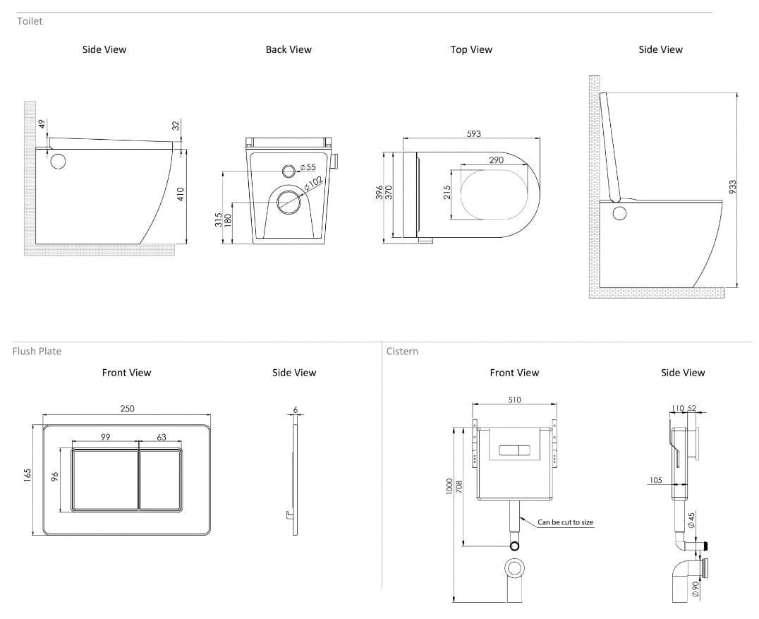 Напольный керамический туалет биде с налетом и кассетой LUSSO INTELLISMART ARCH-00036445 - Вид №19