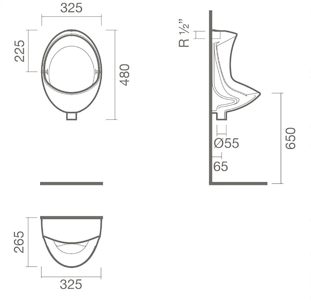 Писсуар Sanitana PIK S10077430600000 ( PKUR2 )  - Вид №1