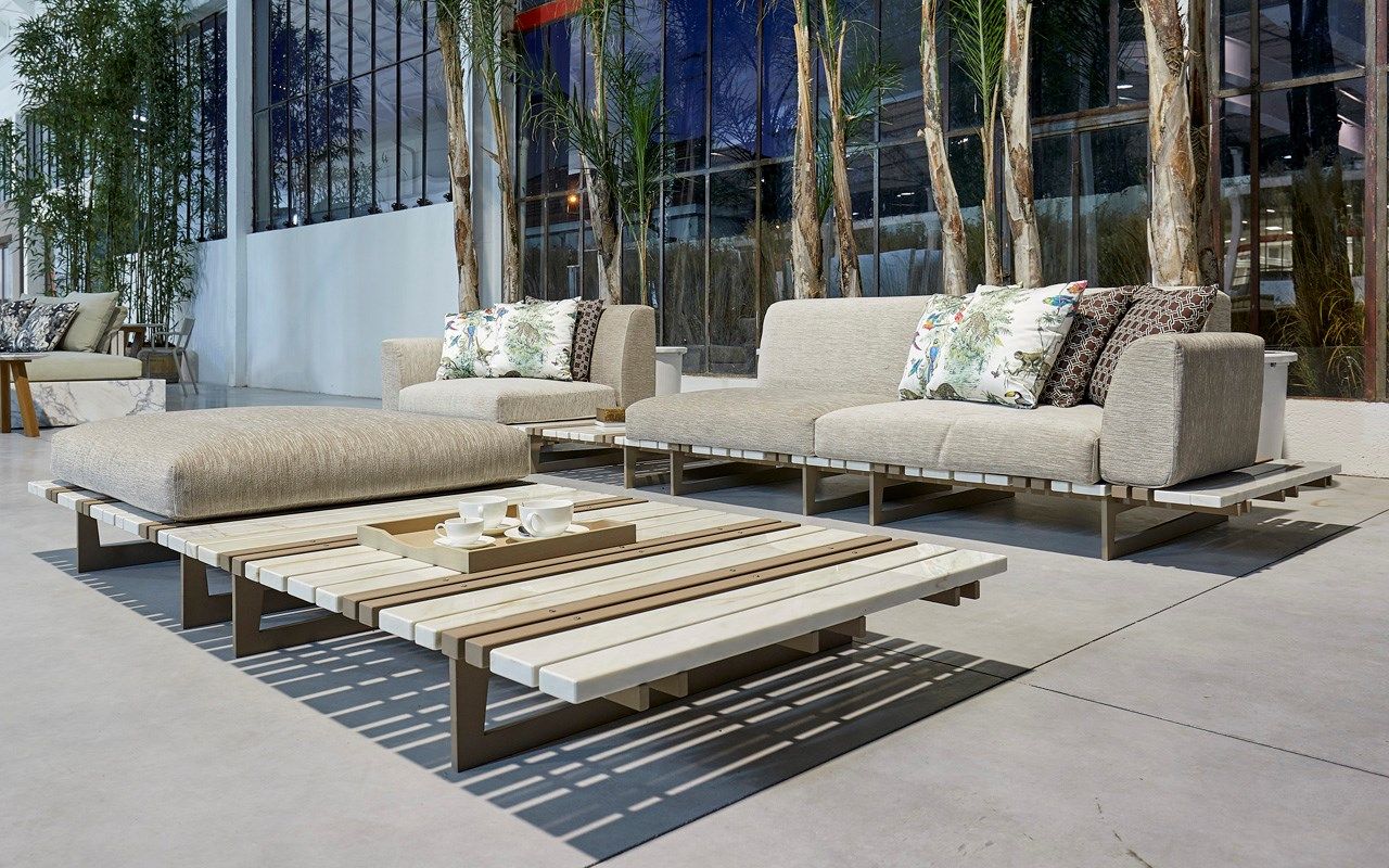 Секционный диван из мрамора Calacatta и ткани FranchiUmbertoMarmi RITAGLI ARCH-00126085 - Вид №2