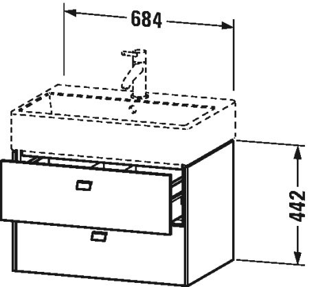 BR415402222 Brioso Тумбочка подвесная Белый глянцевый декор Duravit - Вид №1