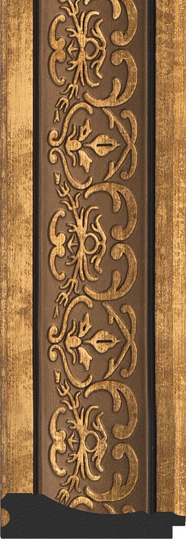 BY 4292 Зеркало с гравировкой в багетной раме - вензель бронзовый 101 mm EVOFORM Exclusive-G - Вид №3