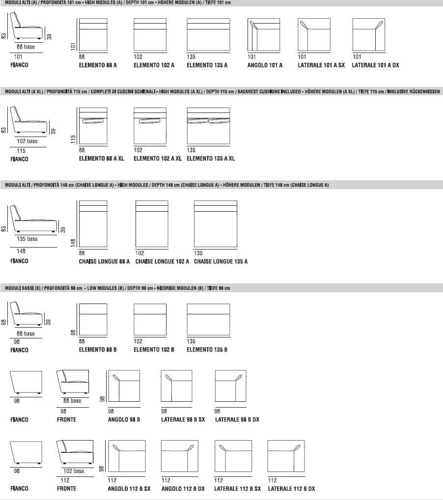 Ткань диван Verzelloni Джо ARCH-00134140 - Вид №9