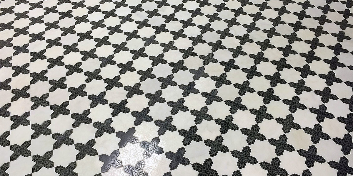 МОЗАИКА ИЗ МРАМОРА PNT (WHITE-BLACK) SKALINI PANTHEON PNTWHITEBLACK - Вид №3