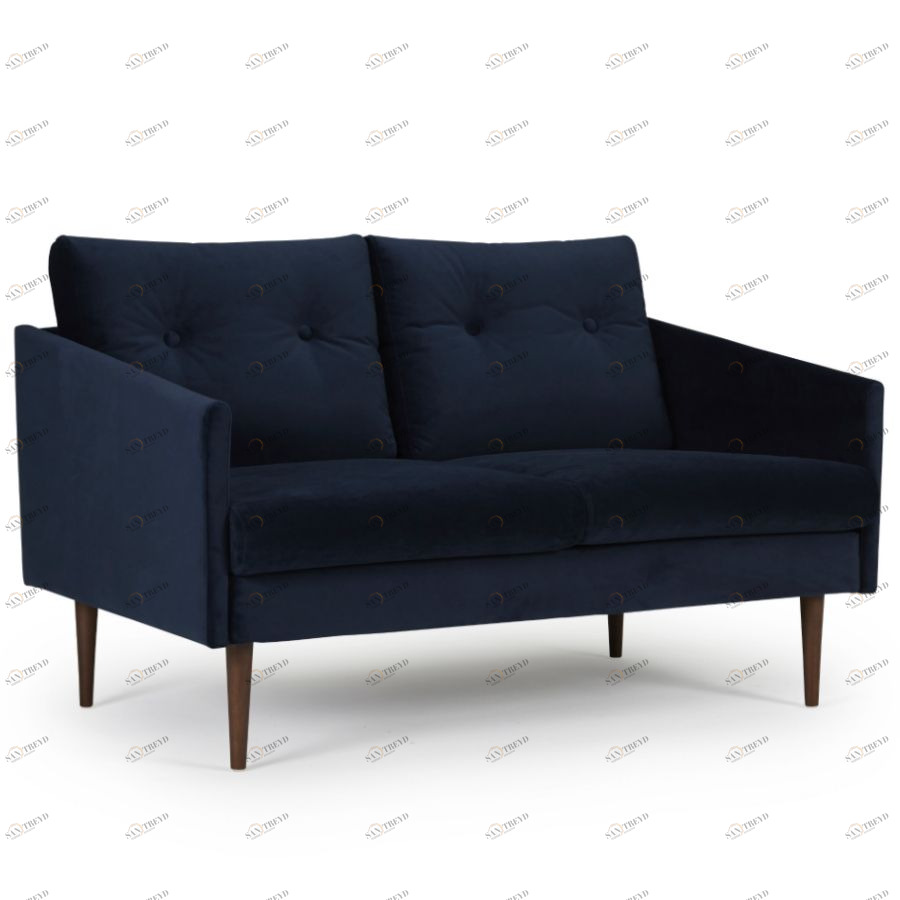 Диван двухместный Anton с ножками из дуба/грецкого ореха, темно-голубой Kragelund 3750224604