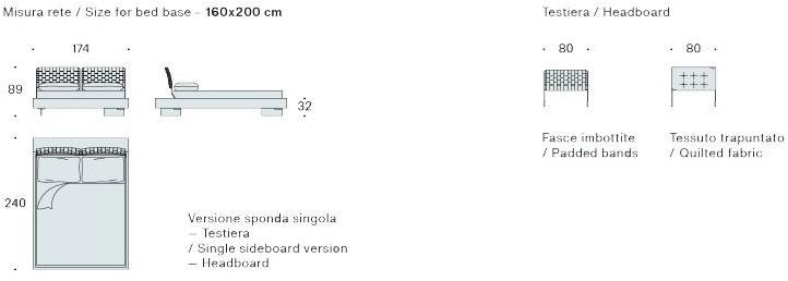 Saba Italia Двуспальная кровать с обивкой из ткани Limes sun-id-1504063 - Вид №5