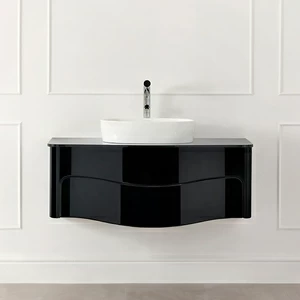 Тумба подвесная Mandello 114 Volo Glass MANVG-N-114-BK