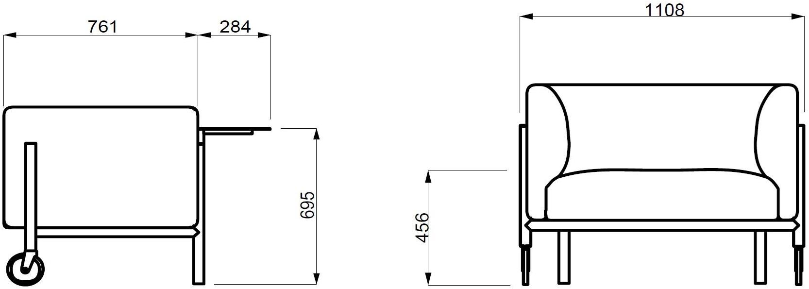 Cider Edition Кресло с подлокотниками на колесиках Valet sun-id-1510738 - Вид №1