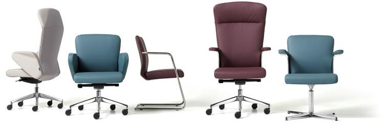 Diemme Офисное кресло в коже с 4-мя спицами и подлокотниками Halfpipe sun-id-1378093 - Вид №3