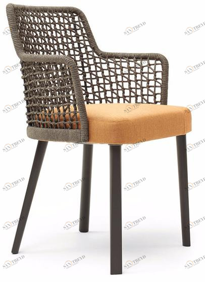 Varaschin Садовое кресло из веревки с подлокотниками Emma 236p1