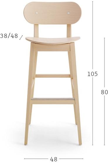 Billiani Табурет из бука Gradisca 623 - Вид №3