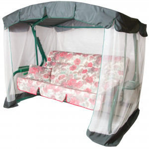 18235422 Качели садовые Турин Премиум 4-х местные (до 280 кг) зеленый/ розовый