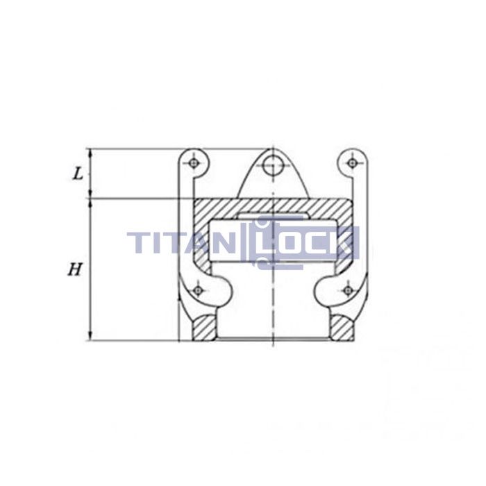 Камлок алюминиевый тип DC серия "EcoLine", заглушка для ниппеля 6", TL600DCAL-EL TITAN LOCK  - Вид №1