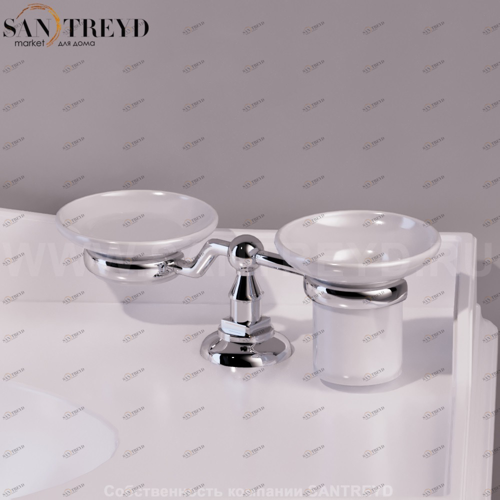 Мыльница с подстаканником накладная SIMAS хромированная Arcade 260207CR