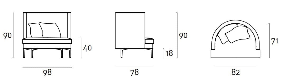 Кожаное кресло с подлокотниками Living Divani клан ARCH-00141459 - Вид №14