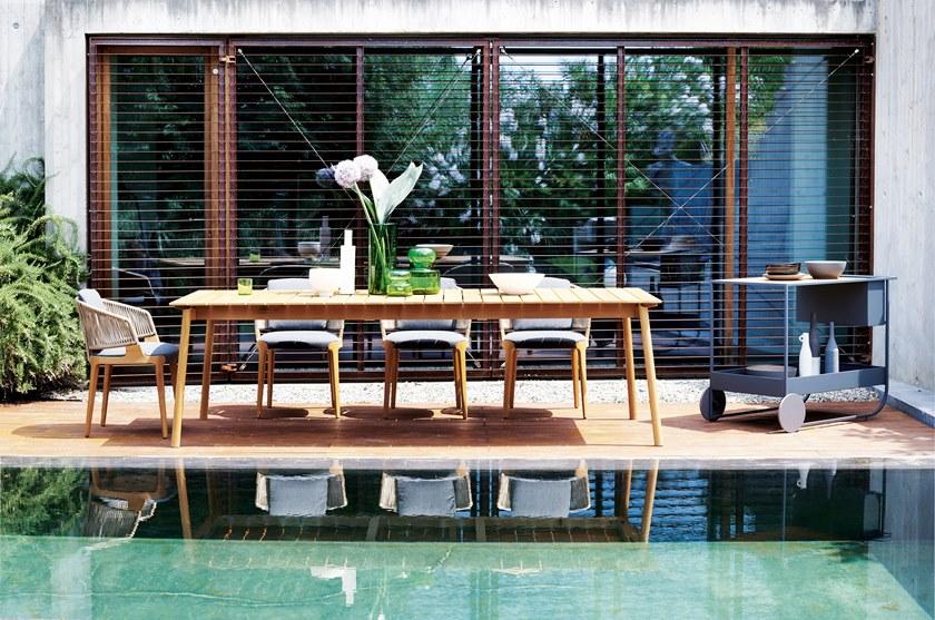 Potocco Прямоугольный садовый стол раздвижной в ироко Dock 897/tr - Вид №2