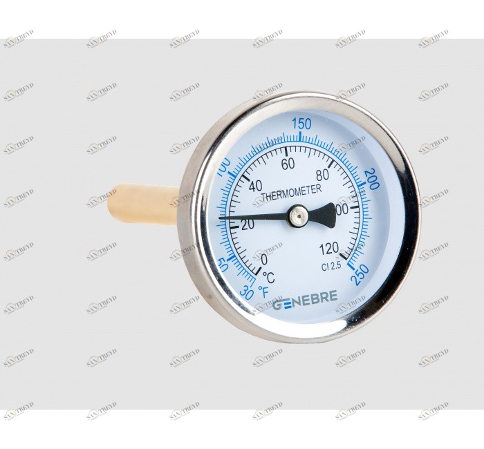 GENEBRE 8033 120 Биметаллический термометр 63мм (нижний вход) 
