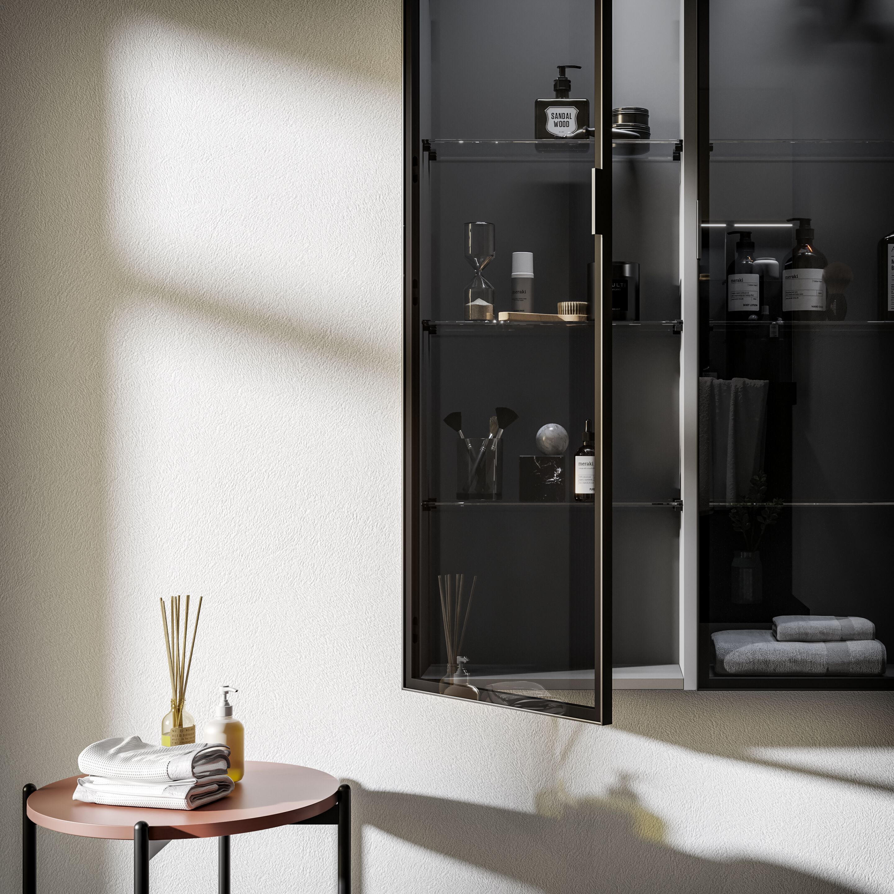 Подвесной шкаф для умывальника с выдвижным ящиком и зеркалом Birex Lapis ARCH-00010420 - Вид №1