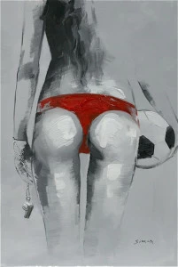 Картина на холсте 120х90 см "Пляжный волейбол - 3" EVENHOME КАРТИНЫ МАСЛОМ 129853 Красный;черный;разноцветный