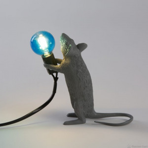 Seletti 14938 MOUSE STANDING grey лампа настольная мышка серая