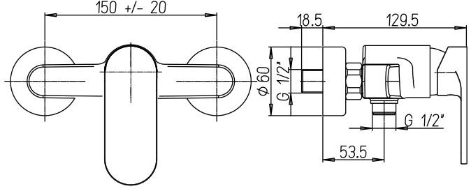 0BO00028JA00 Borea Смеситель для душа, хром Jacuzzi  - Вид №2