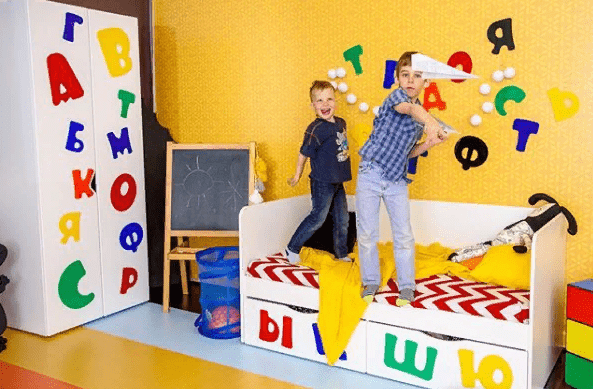 Детский диван-кровать с 2 ящиками "Абвгдейка" МАНДАРИН АБВГДЕЙКА 178607 Белый Santreyd  - Вид №6