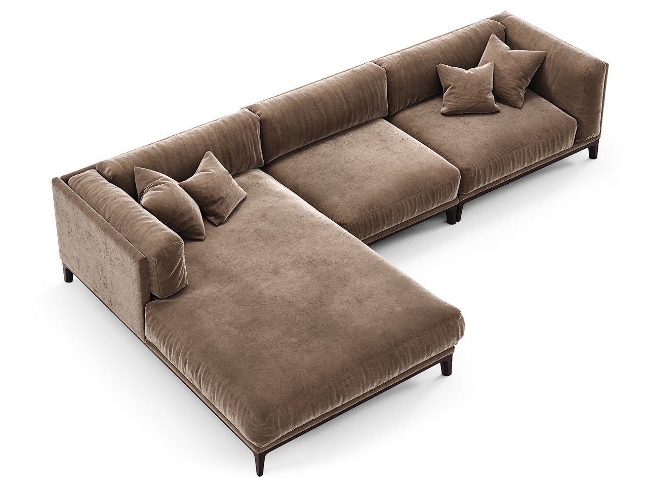 Диван Case угловой коричневый микровелюр THE IDEA ДИЗАЙНЕРСКИЕ 210537 Коричневый  - Вид №2