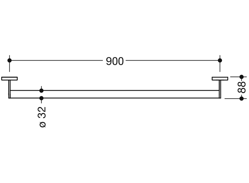 900.36.006XA ручка для захвата HEWI System 900 - Вид №1