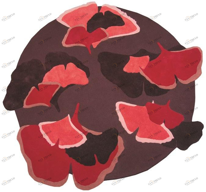 Toulemonde Bochart Круглый шерстяной коврик с цветочным рисунком The designers sun-id-1424924