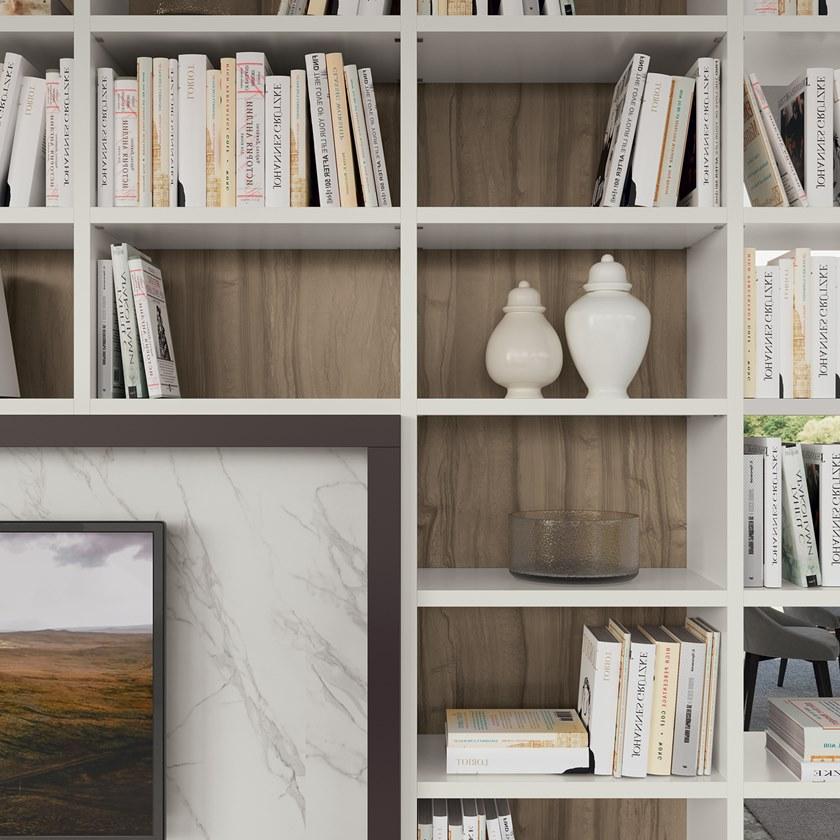 Febal Casa Открытый книжный шкаф из меламина с подставкой под телевизор sun-id-1428373 - Вид №3